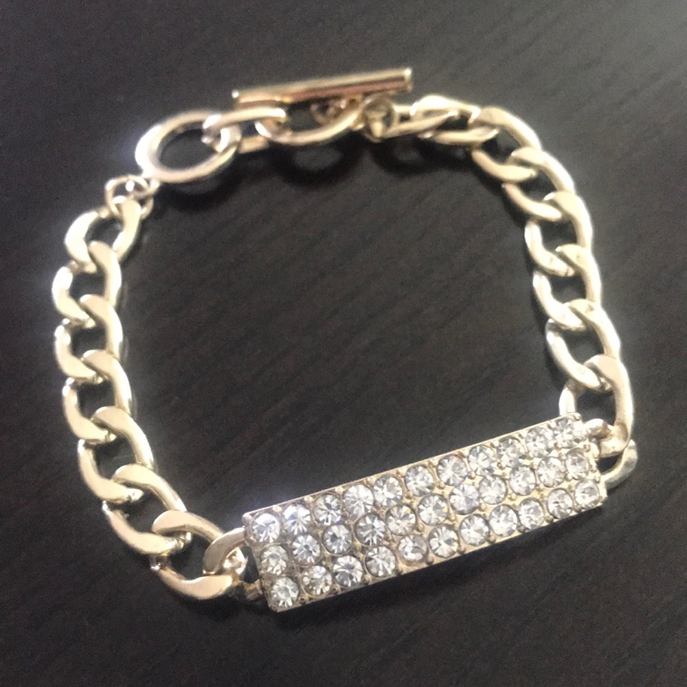 Diamond and gold look bracelet.